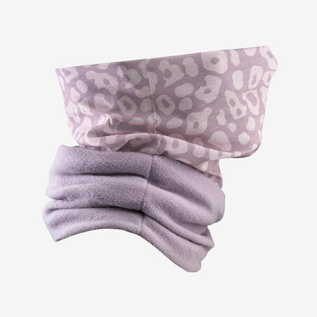 Пов'язка на шию Hug 500 для лижного спорту фіолетова з леопардовим принтом