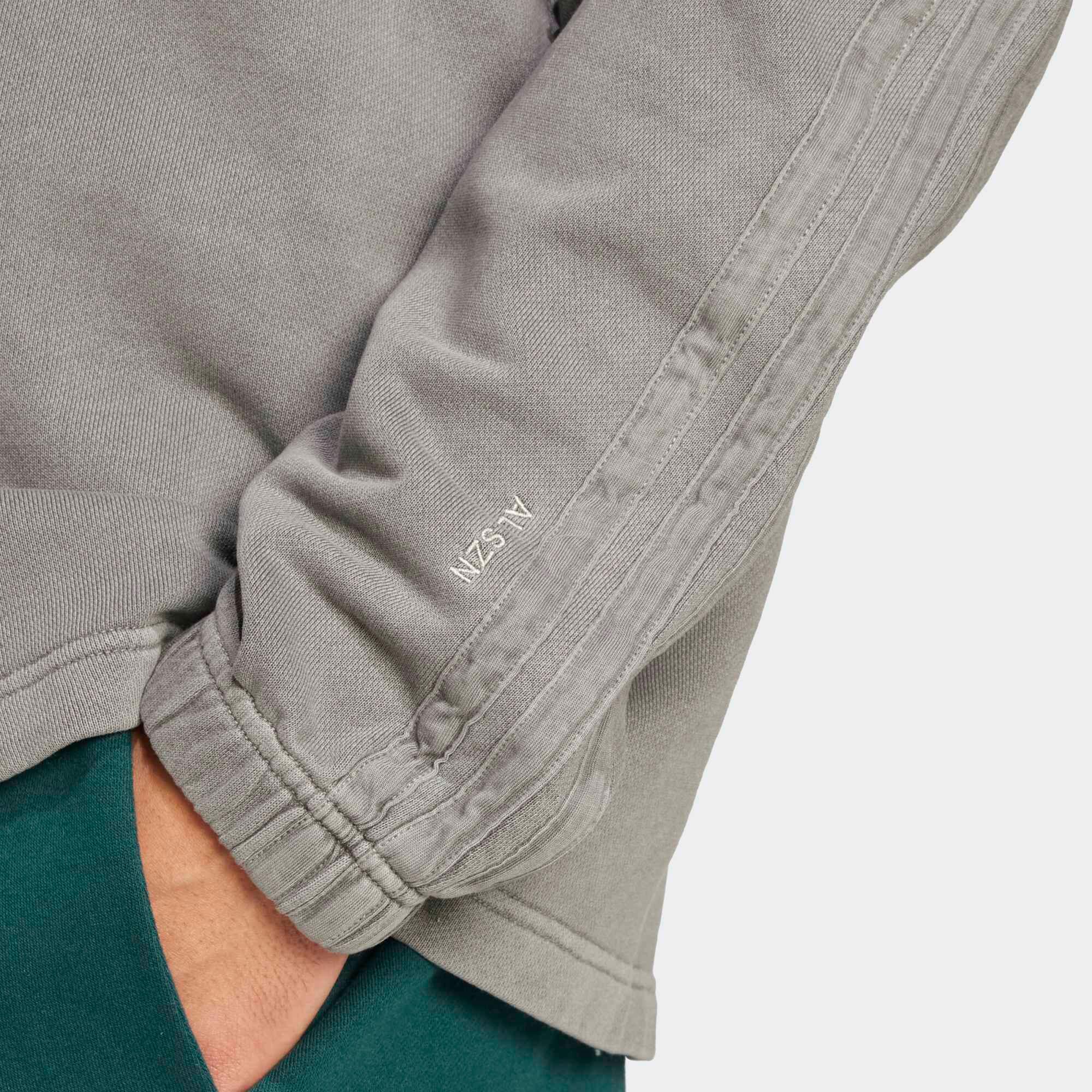 Sweatshirt meio-fecho desbotado em tecido felpudo All SZN cinzento 5/5