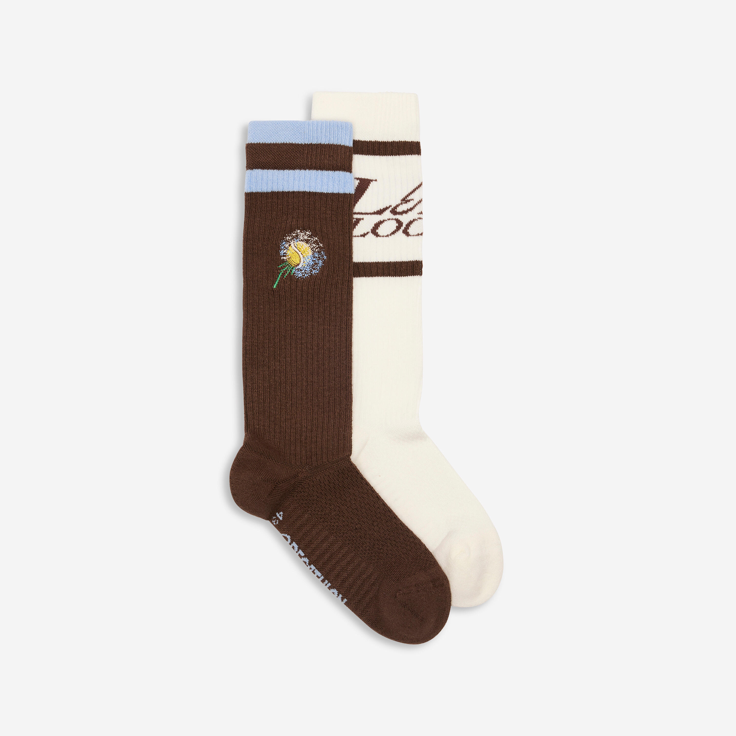 DECATHLON Socks Late Bloomers - Brown and White