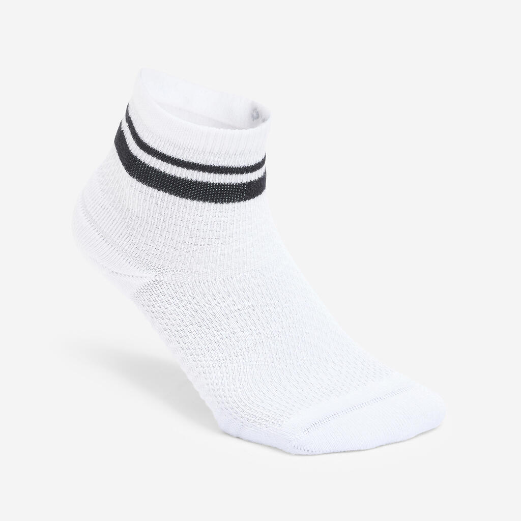 Ankle socks, pink and white, pack of 3