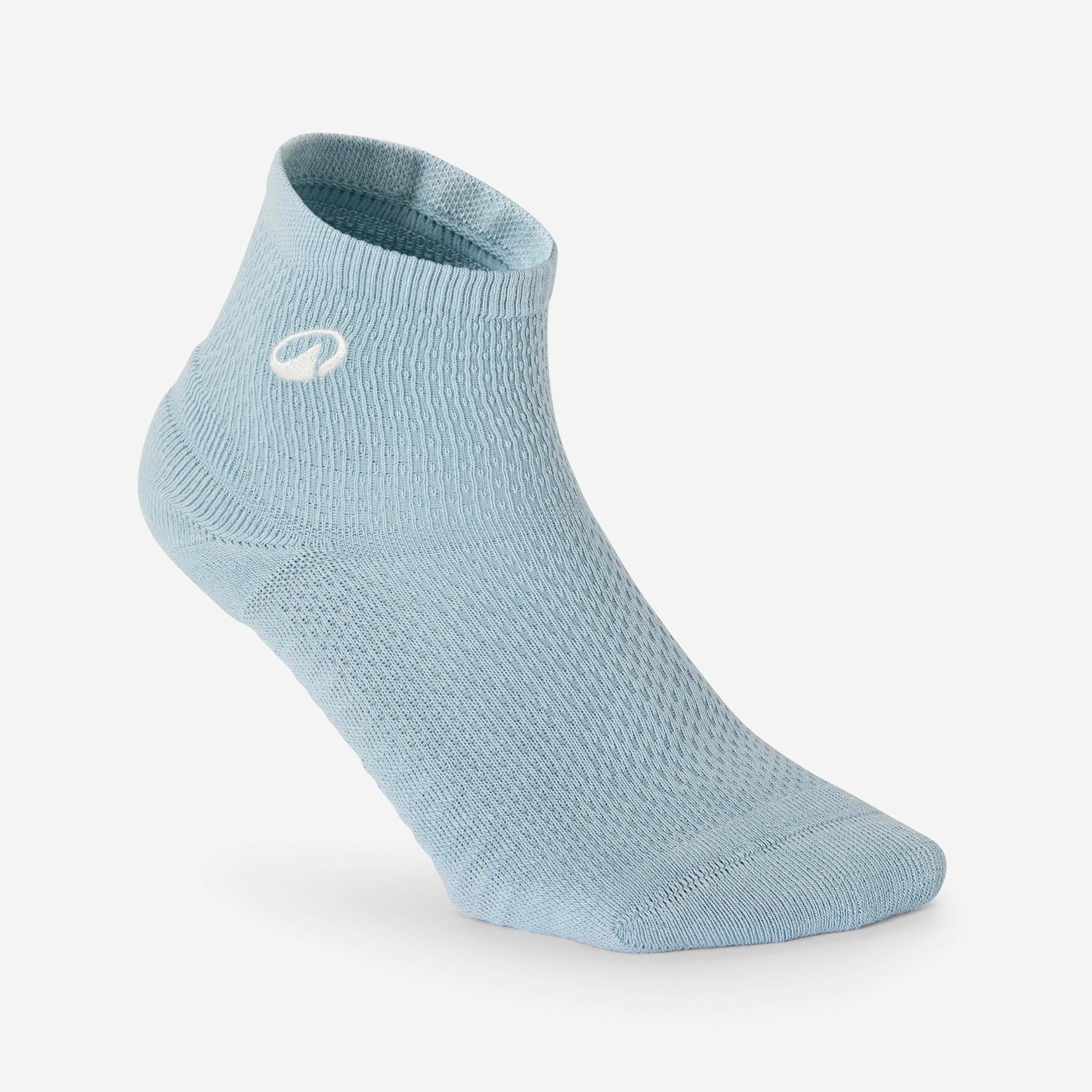 Meias altura tornozelo, azul e branco conjunto de 3 2/8