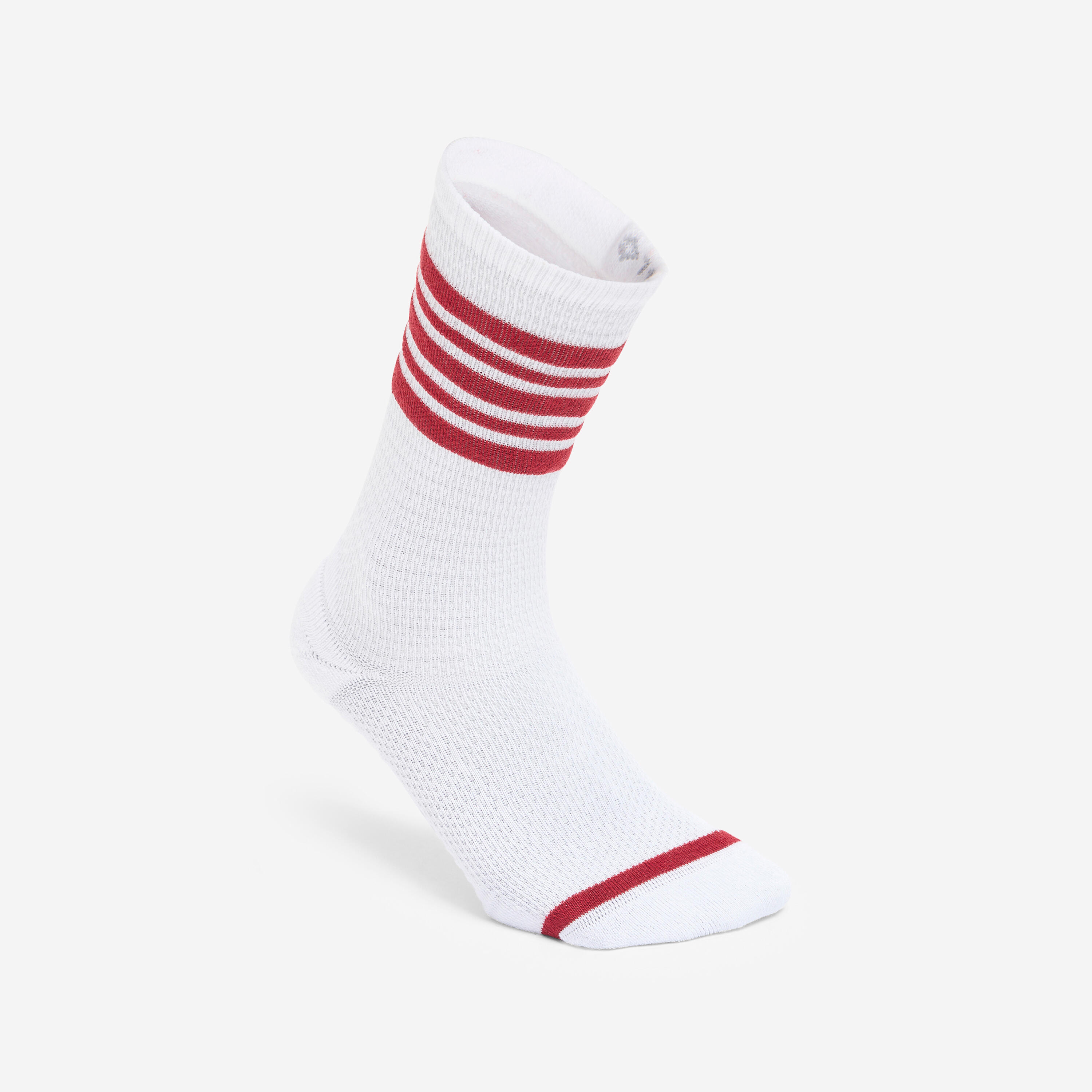 Socken Wadenhöhe rot/weiss, 2er-Pack 3/6