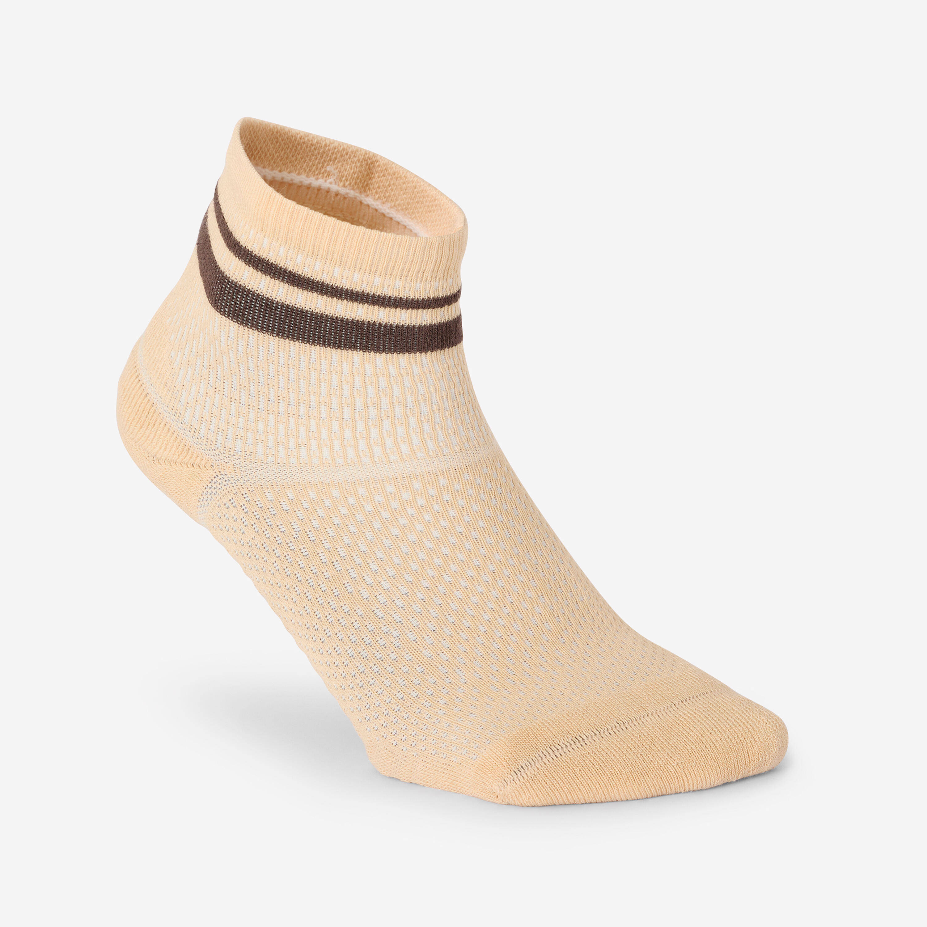 Ankle socks, purple beige grey, pack of 3 -  3