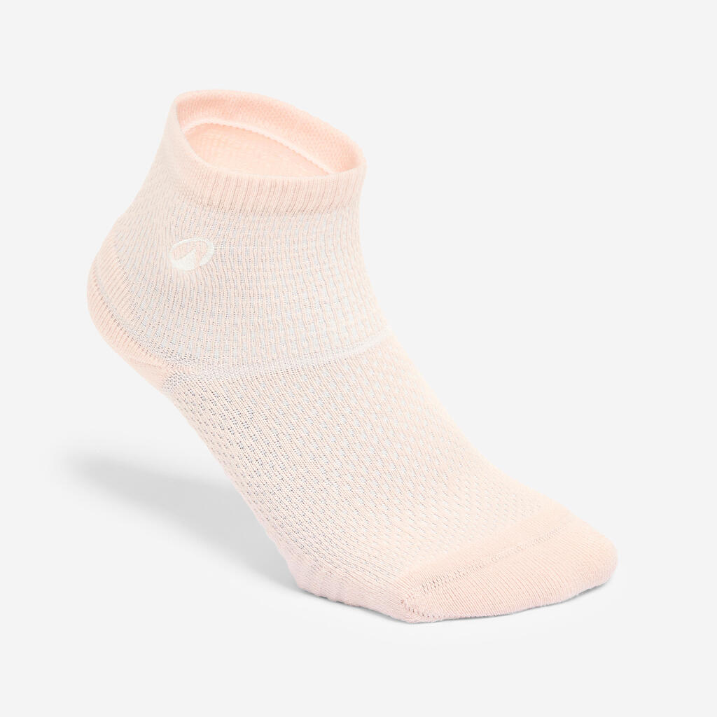 Ankle socks, pink and white, pack of 3