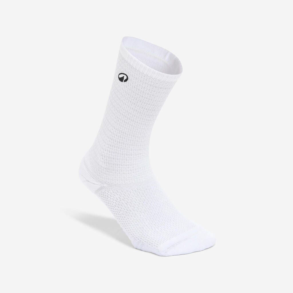 Mid-calf socks, black and white, pack of 2