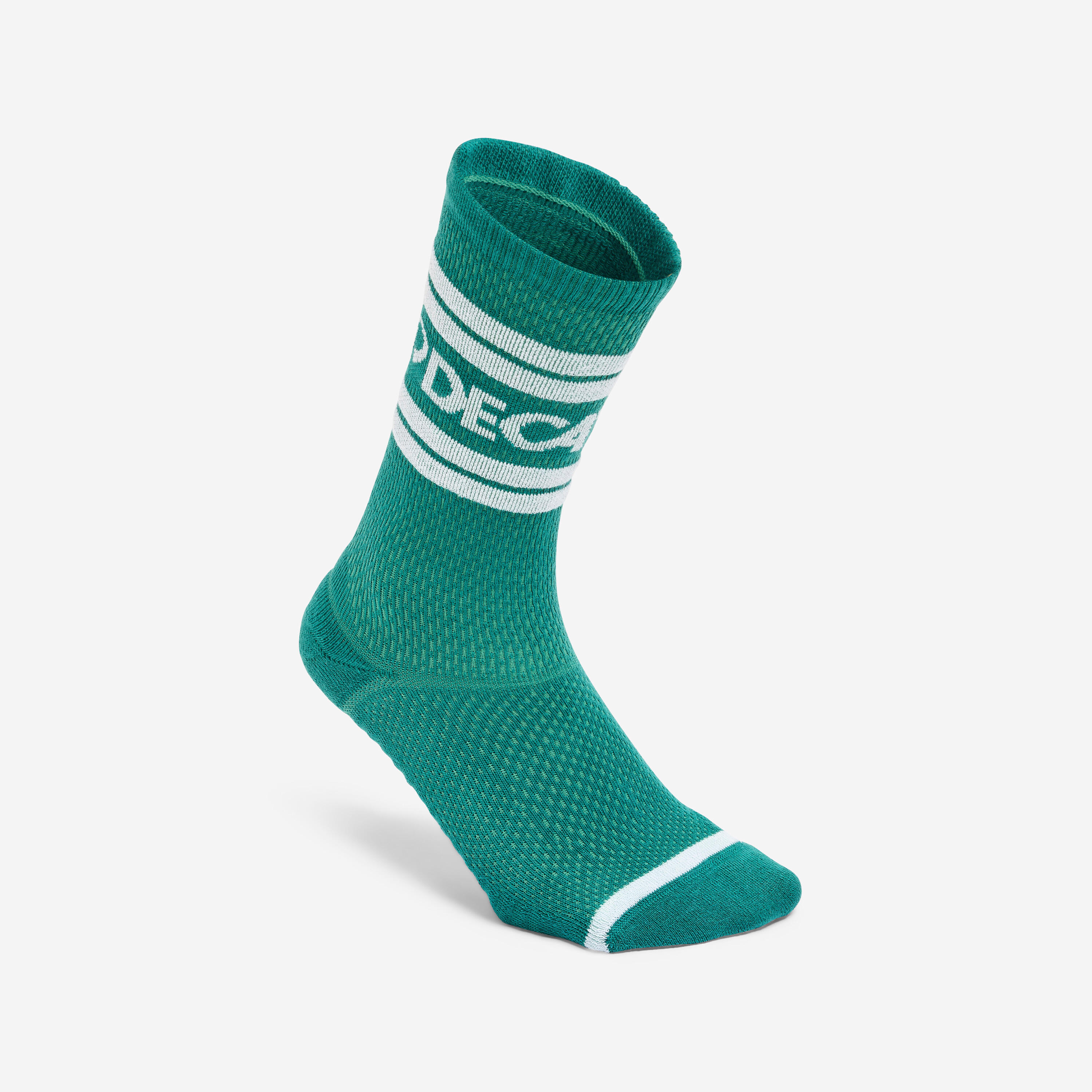 Chaussettes mi-mollet, vert et blanc, lot de 2 2/6
