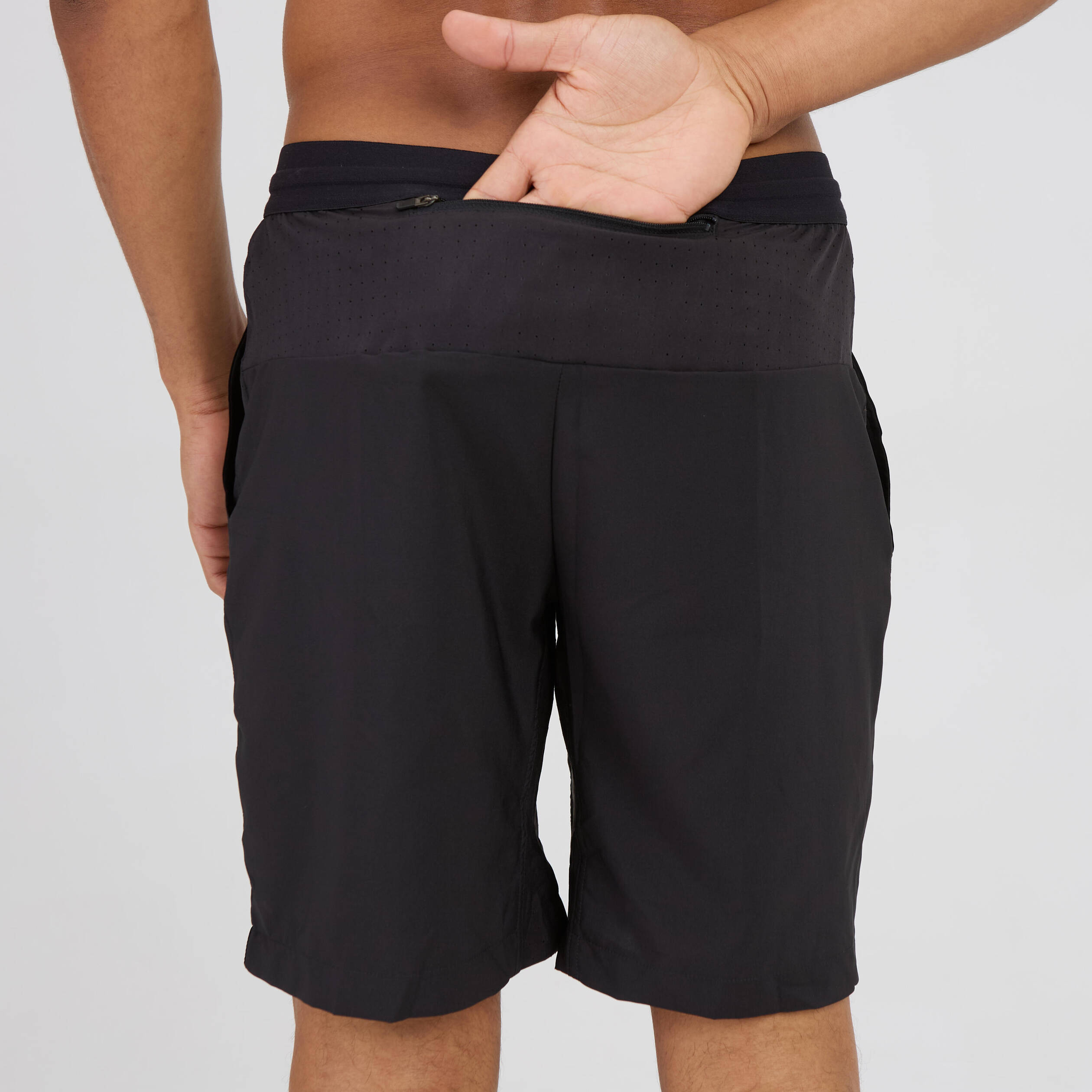 Men 2 in 1 Running Shorts - Black