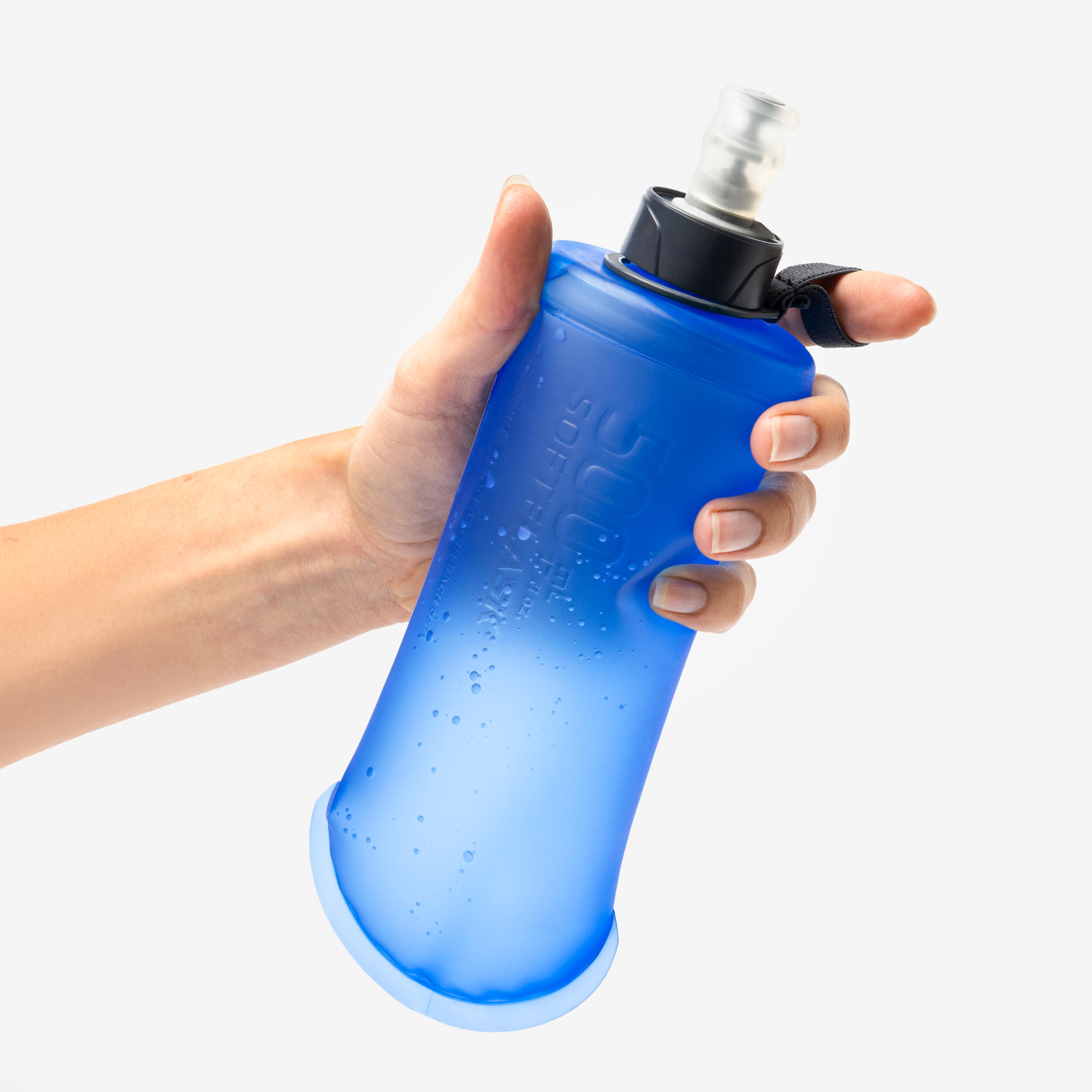 500 Ml Flexible Trail Running Water Bottle-Blue