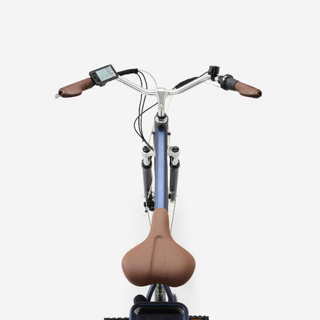 Велосипед міський електричний Elops 900 з високою рамою темно-синій