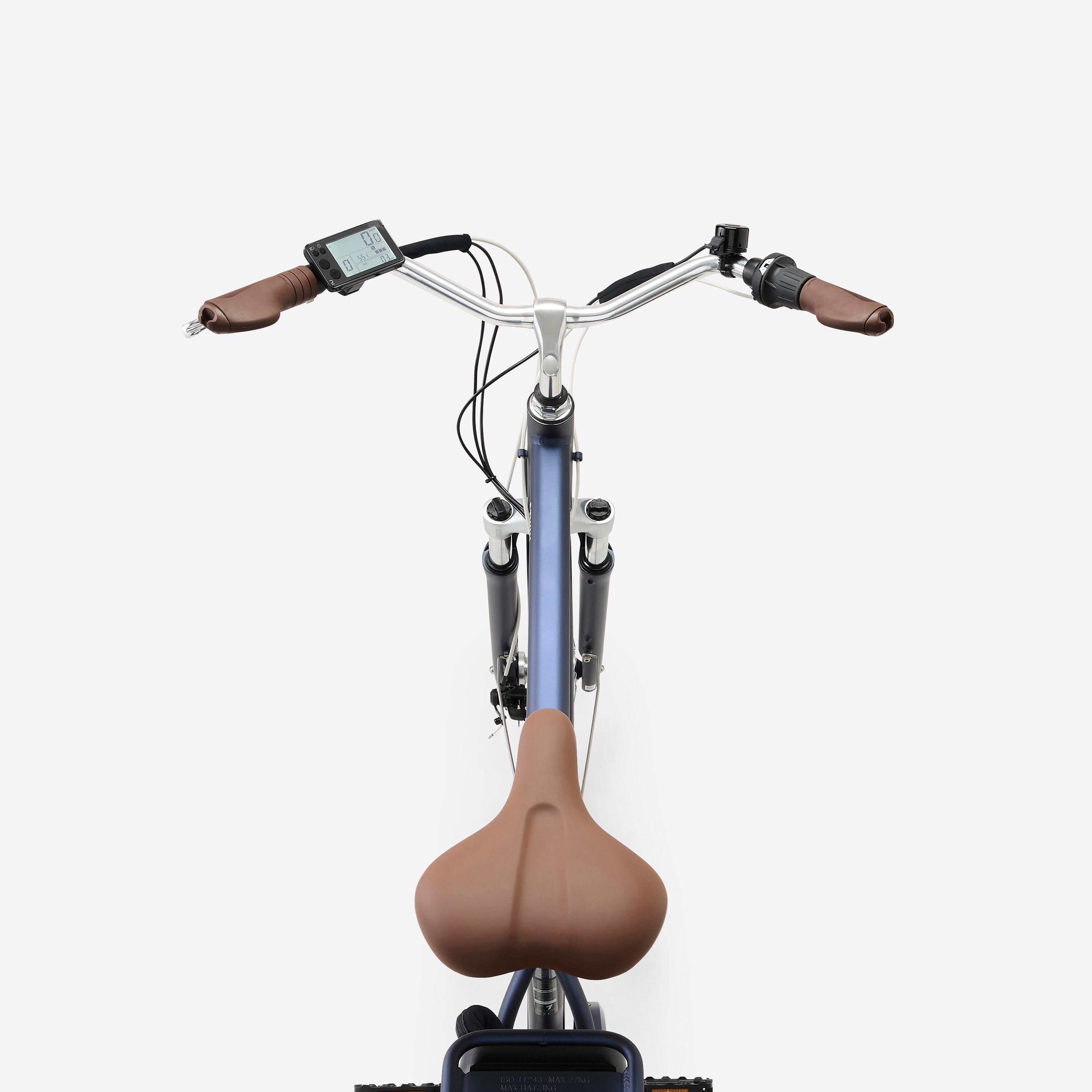 Elektrische stadsfiets Elops 900 E hoog frame marineblauw 4/6