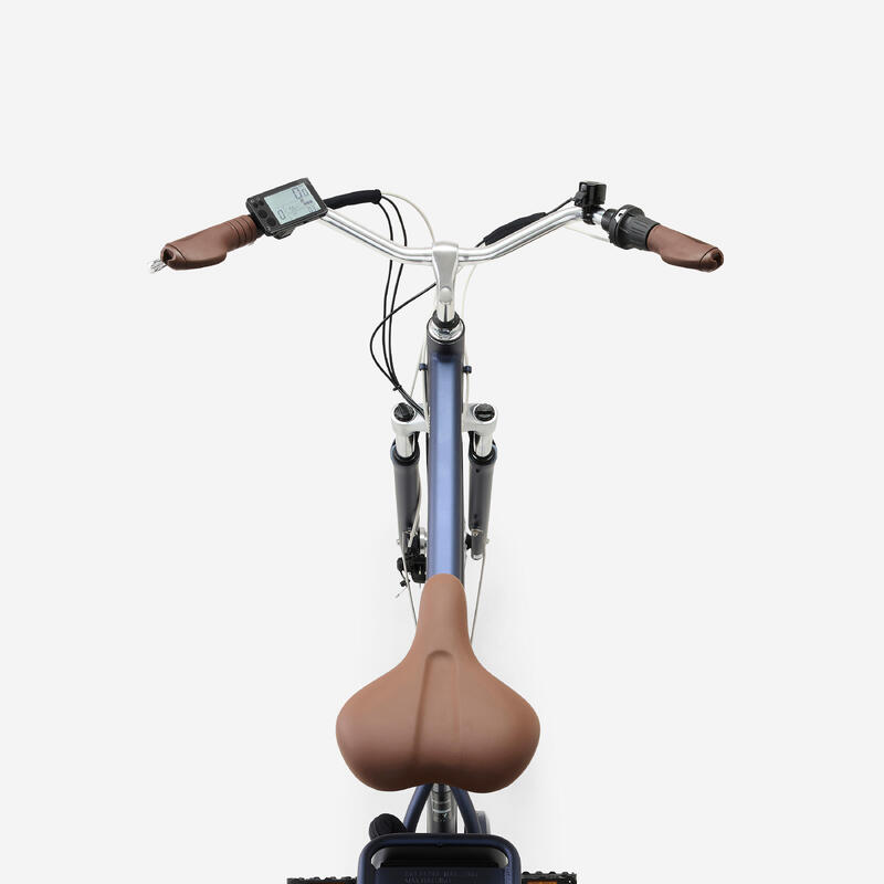 Bicicletă de oraș electrică Elops 900 Cadru înalt Bleumarin