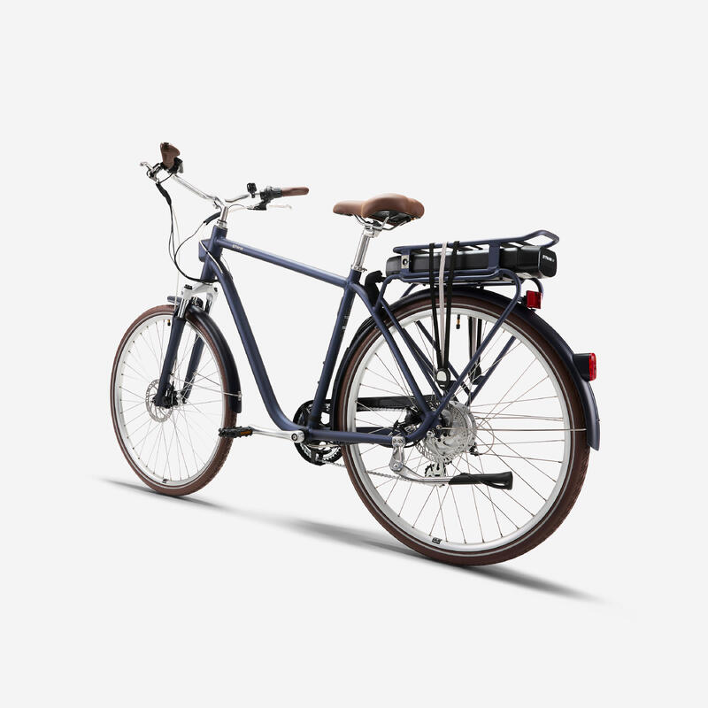 Bicicletă de oraș electrică Elops 900 Cadru înalt Bleumarin