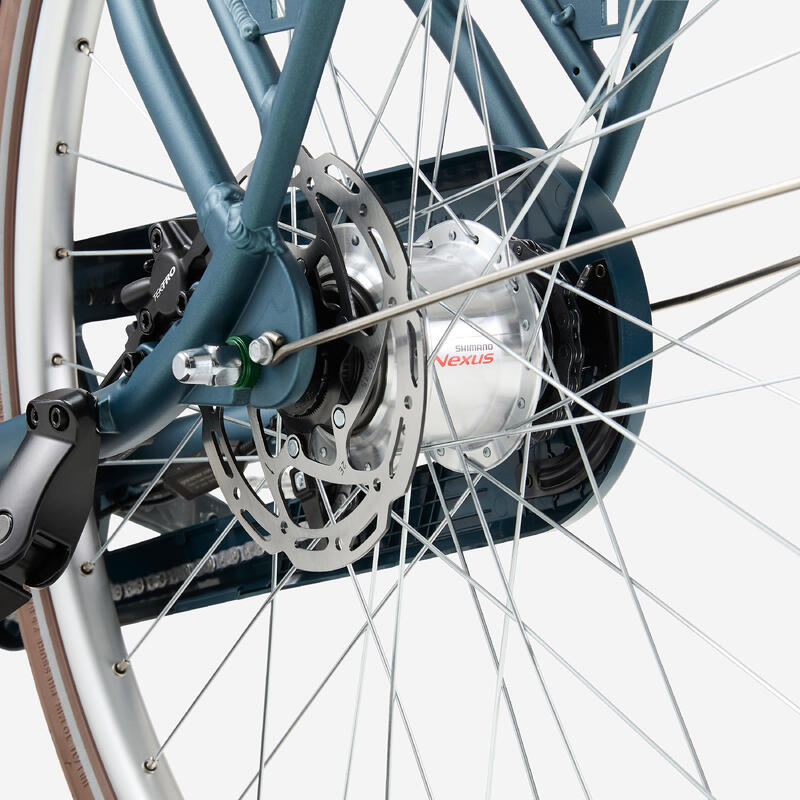 Bicicletă de oraș electrică Elops 920E cadru înalt albastru