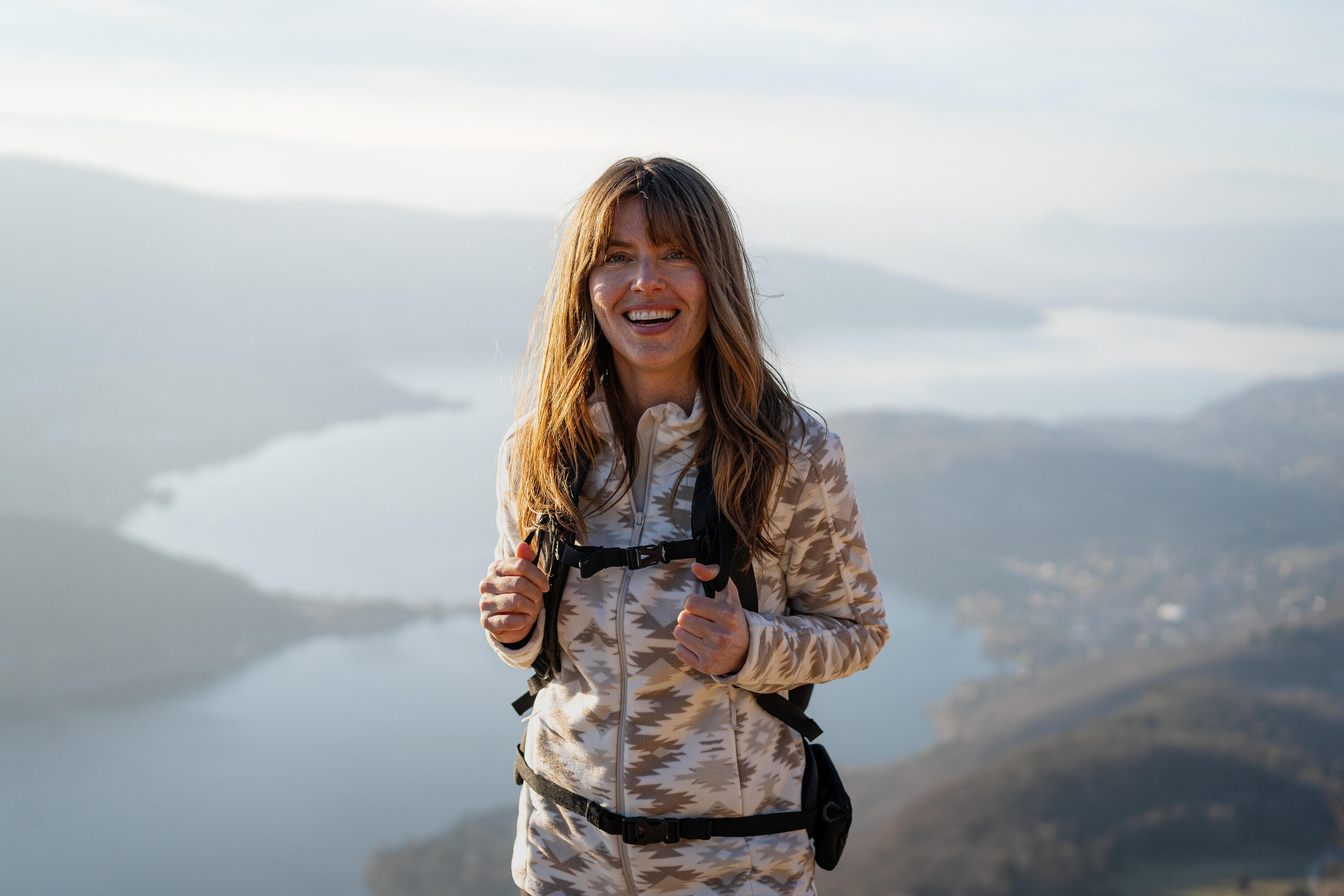 Polaire de randonnée montagne femme, MH500 full zip 12/12