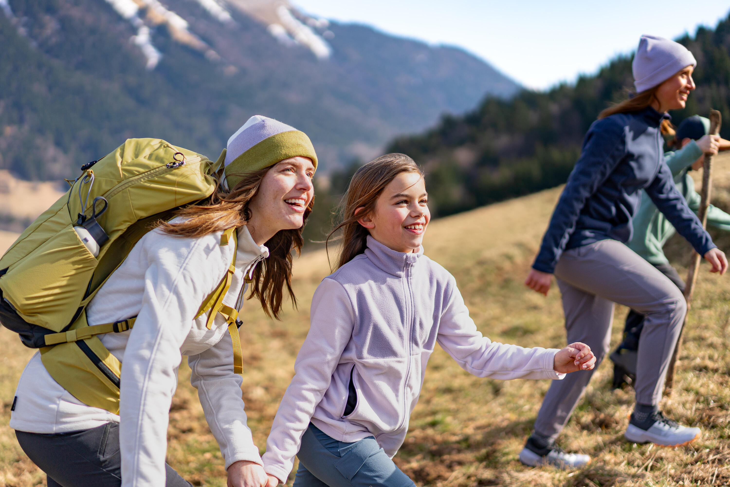 Veste polaire de randonnée enfant 7-15 ans, MH500 zip lilas 7/9