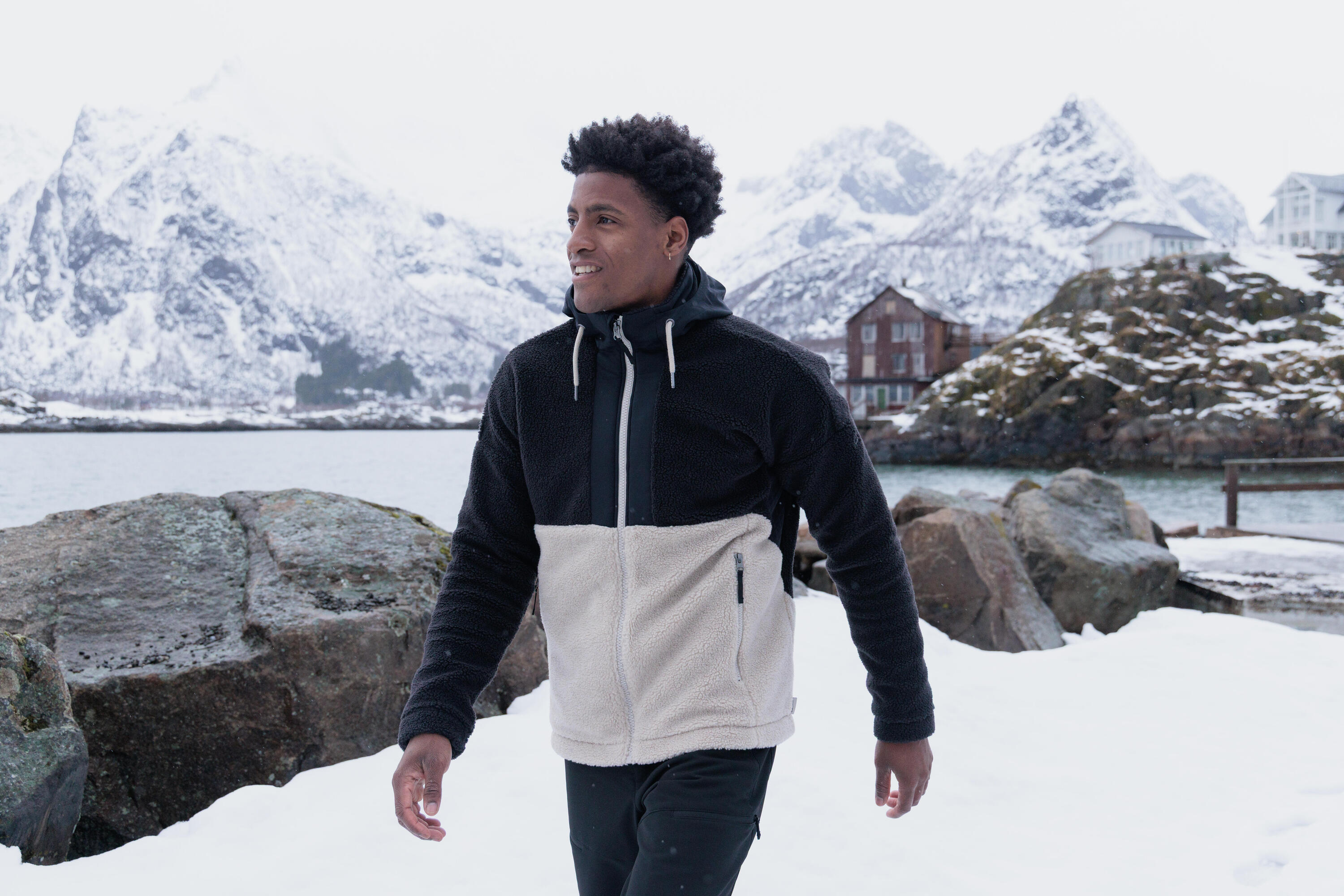 Veste de randonnée chaude en polaire moutonné homme, SH 900 13/13