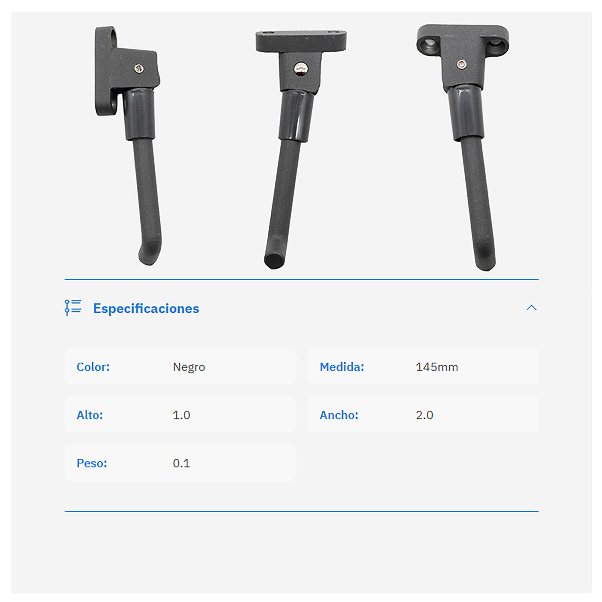 Caballete Xiaomi negro M365/Essential/1S/Mi 3/Pro/Pro 3/6