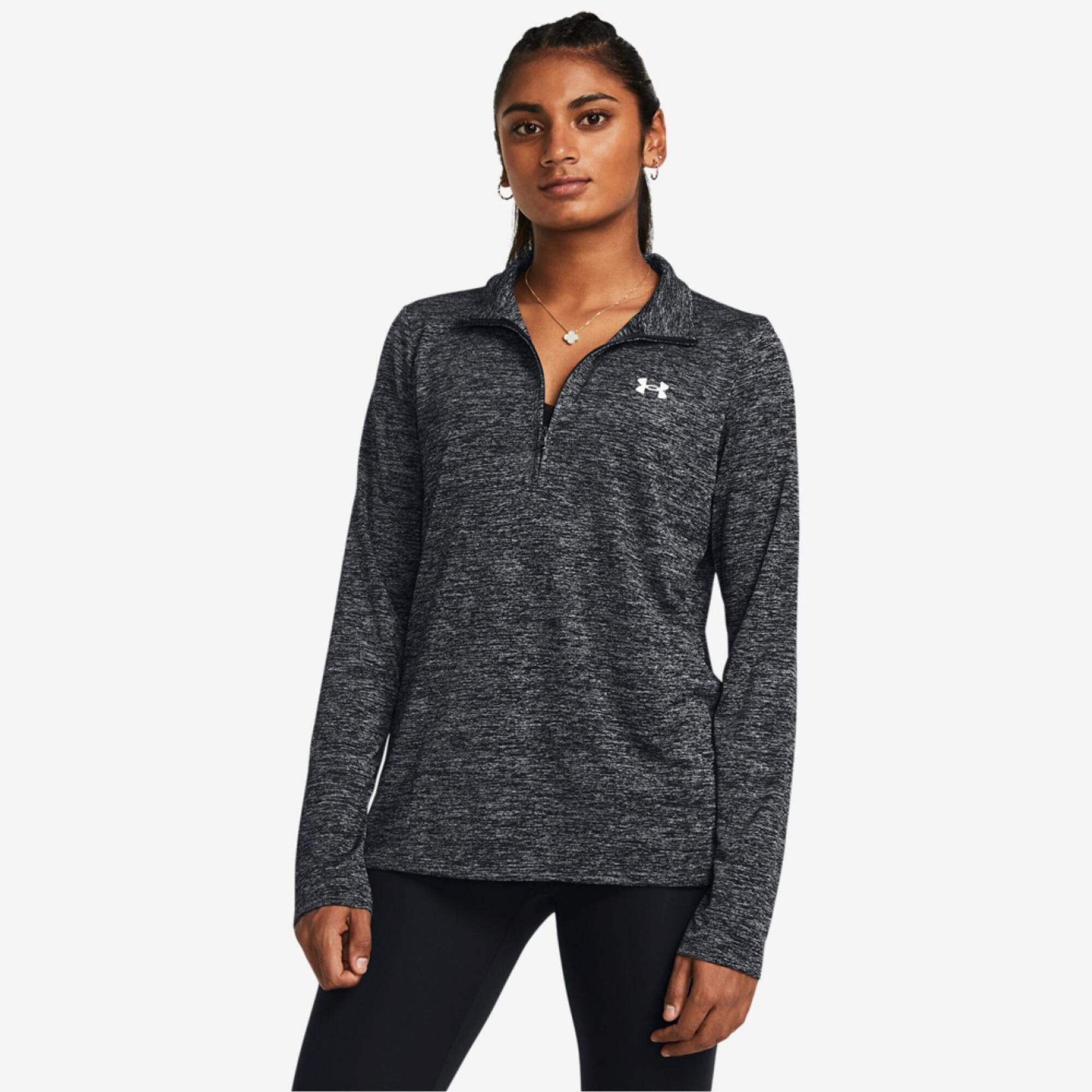 UNDER ARMOUR Felpa Under Armour donna palestra TECH TWIST con zip traspirante grigia