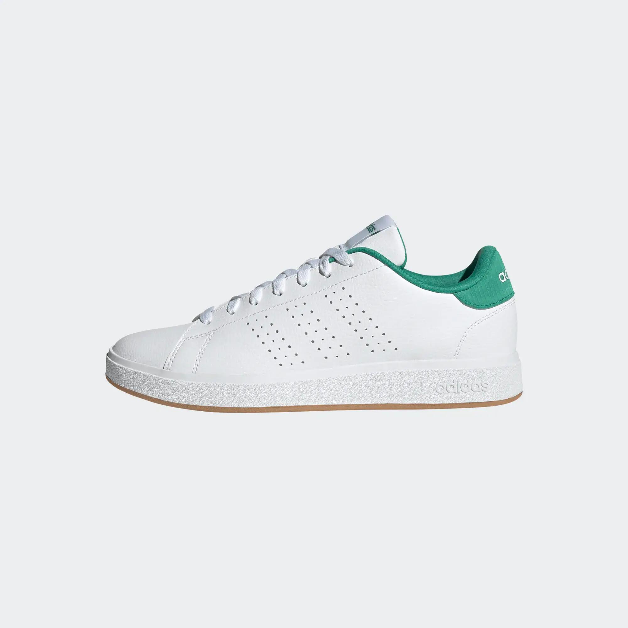 Tenis casuales sportswear Unisex Adidas Advantage Base - Blanco/Verde 10/11