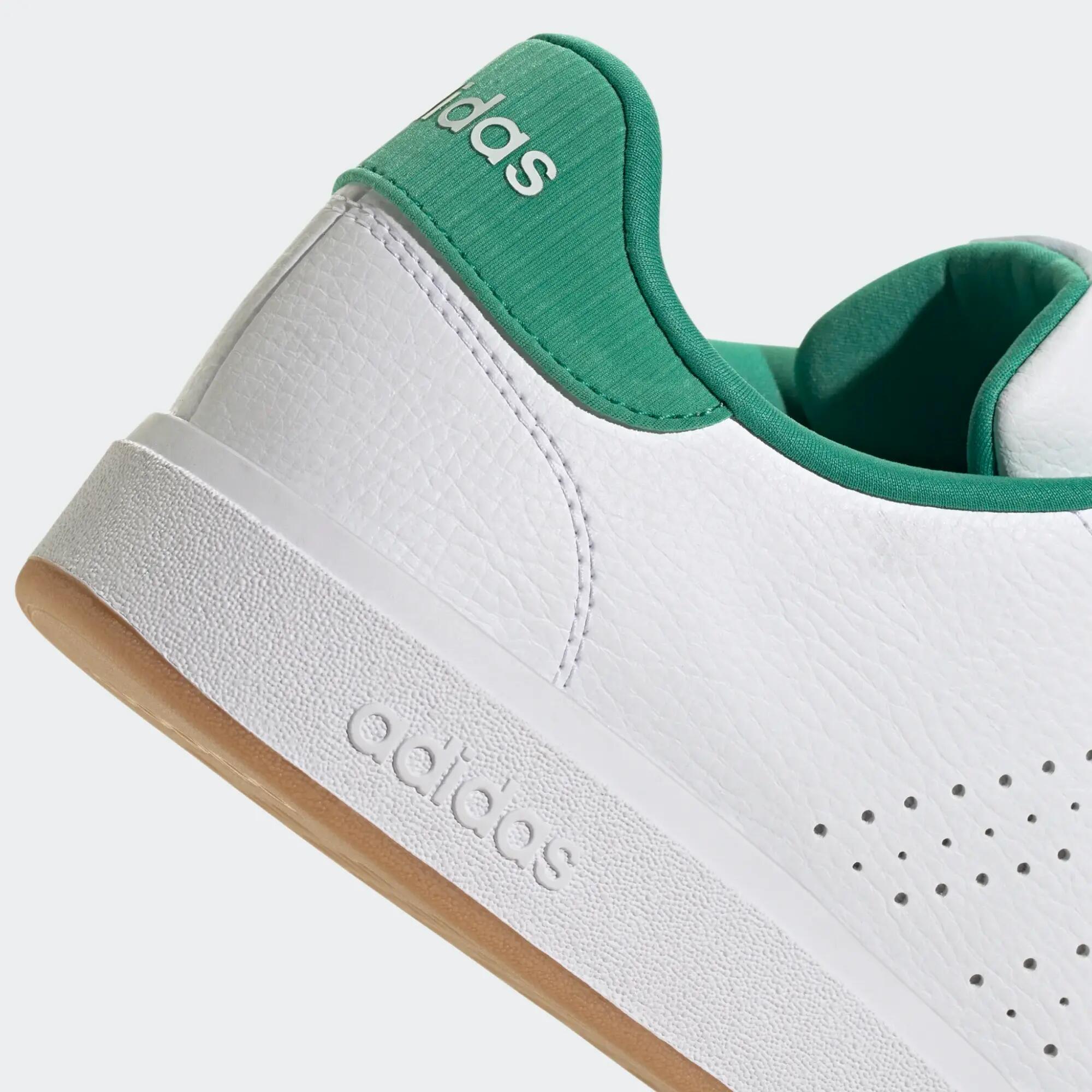 Tenis casuales sportswear Unisex Adidas Advantage Base - Blanco/Verde 8/11