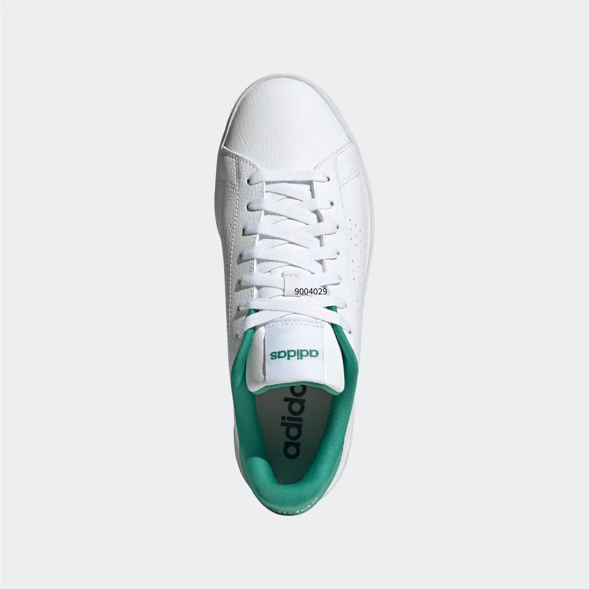 Tenis casuales sportswear Unisex Adidas Advantage Base - Blanco/Verde 3/11