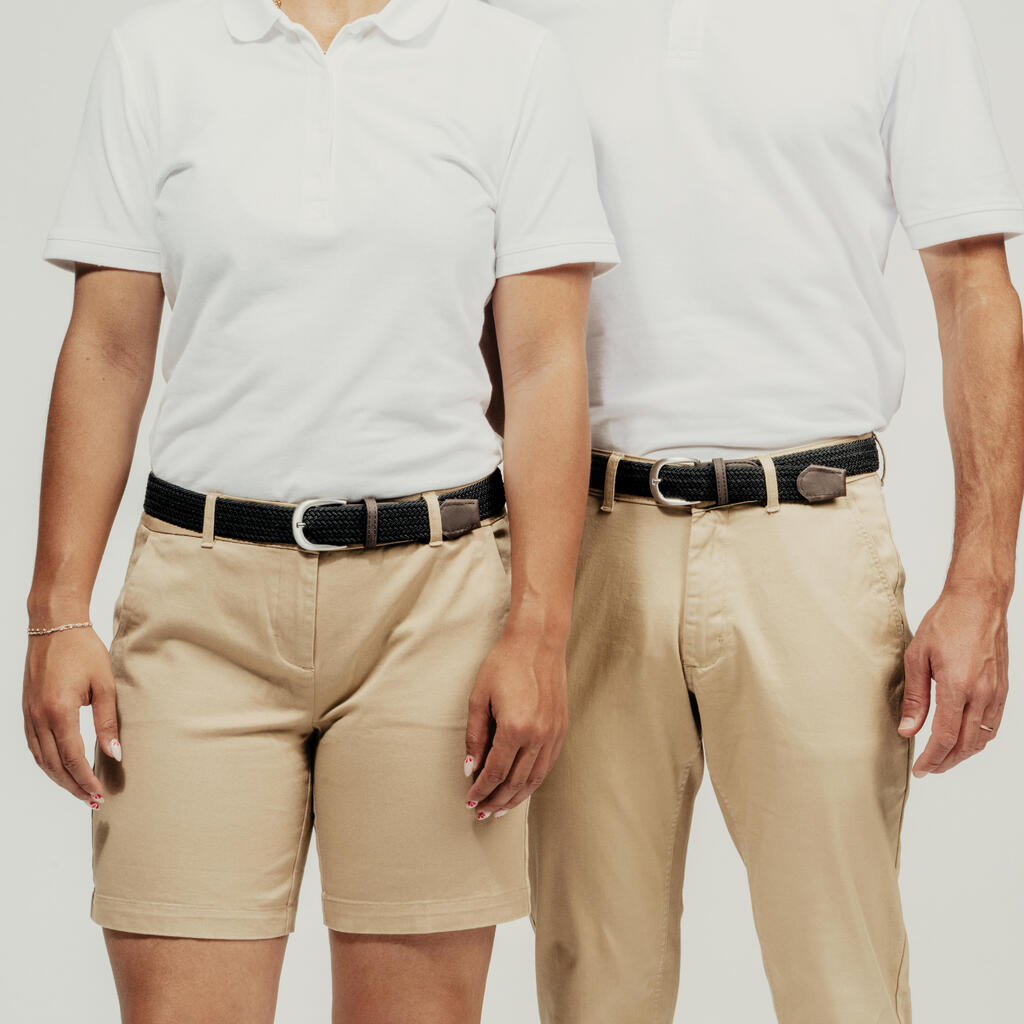 Ceinture golf tressée élastique & extensible, bleu marine et vert