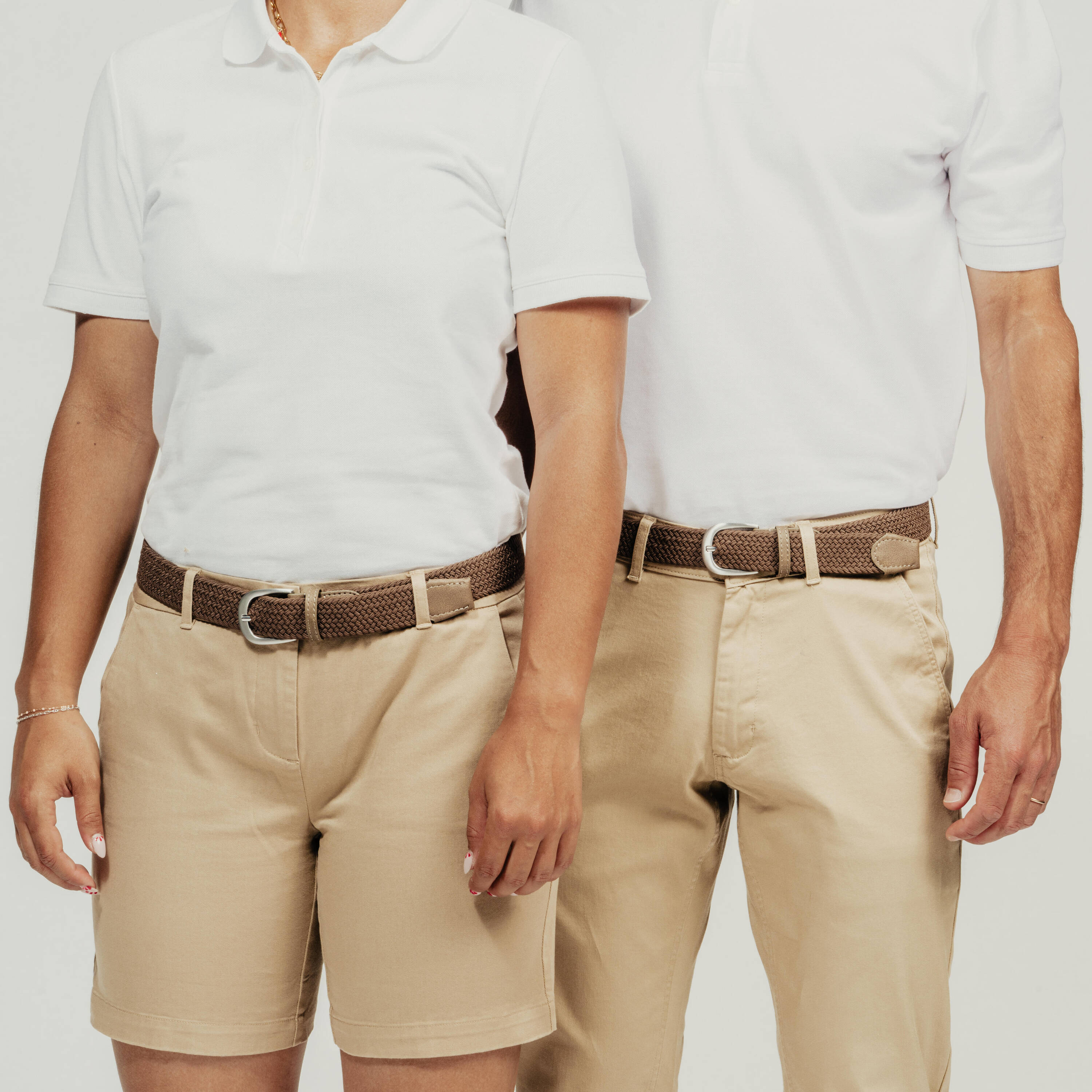 Elastic & stretchy braided golf belt, brown -  4