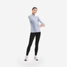 Women's Running Long-Sleeved Warm Jacket KIPRUN Run 100 Warm-Blue fog