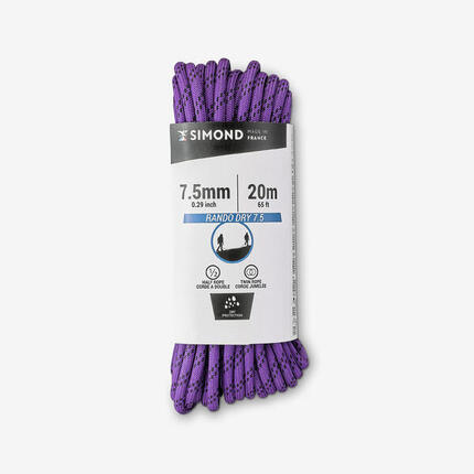 Corde a double dry 7.5 mm x 20 m - rando dry violette