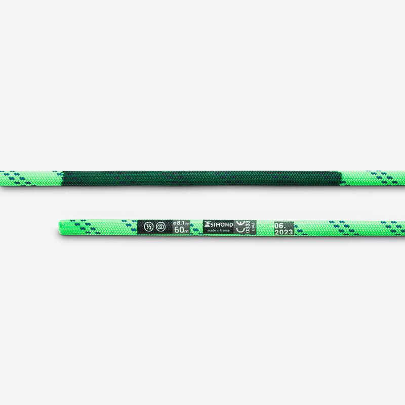 CORDE À DOUBLE D'ESCALADE ET D'ALPINISME -  RAPPEL ALPINISM 8.1 MM X 60M VERTE