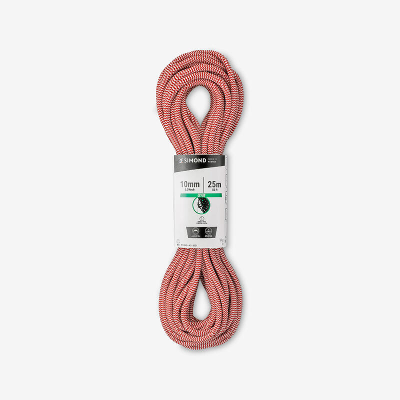 Corde d'escalade 10 mm x 25 m - klimb gym rouge