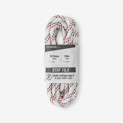 Corde semi-statique 10,5 mm x 20 m - stat 10,5 blanche