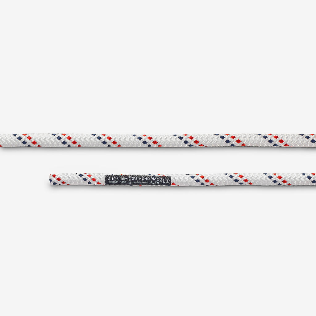 Ημιστατικό σχοινί 10,5 mm x 10 m - Στατικό 10,5 Άσπρο
