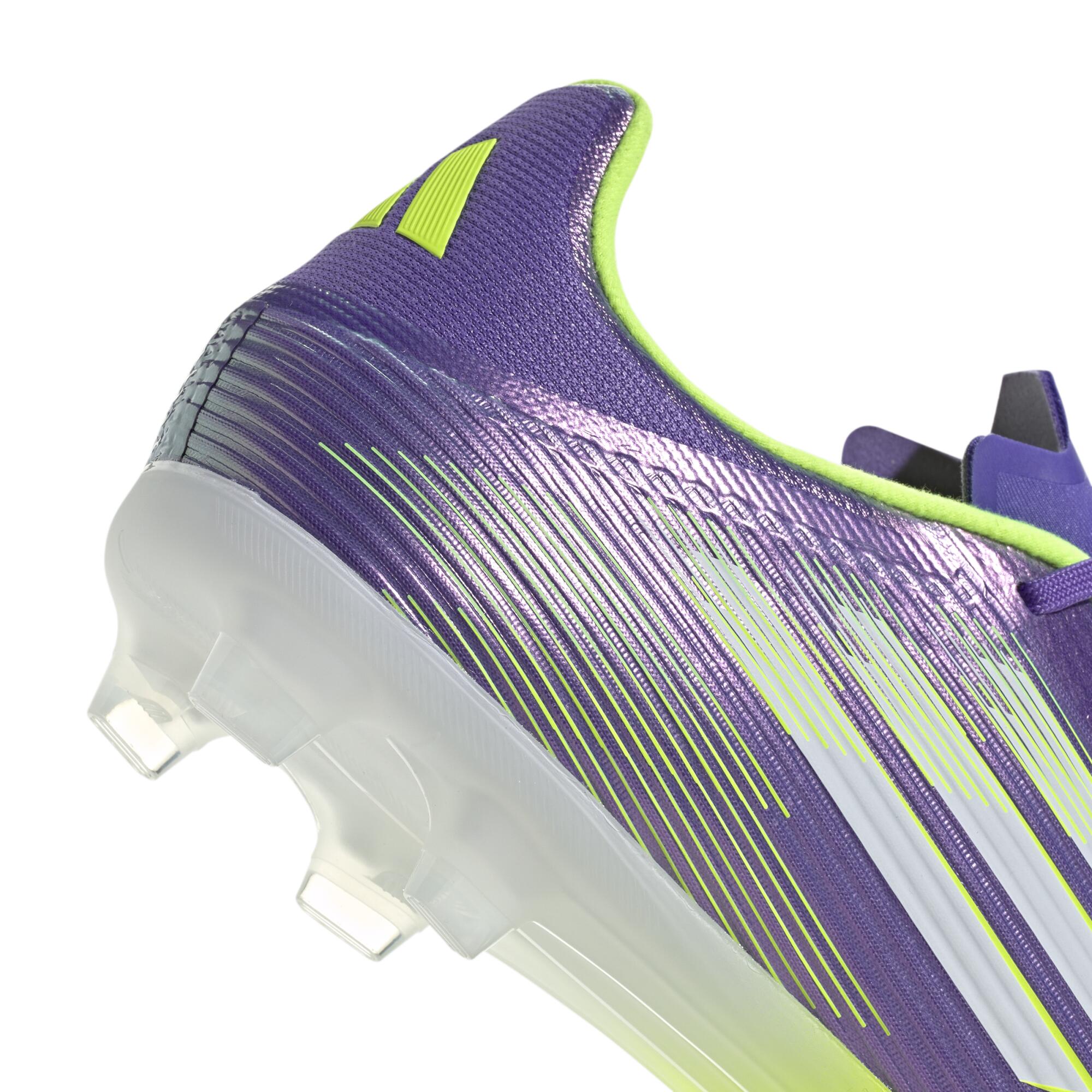 Botas de fútbol F50 League FG/MG Adulto Violeta/Amarillo 9/10