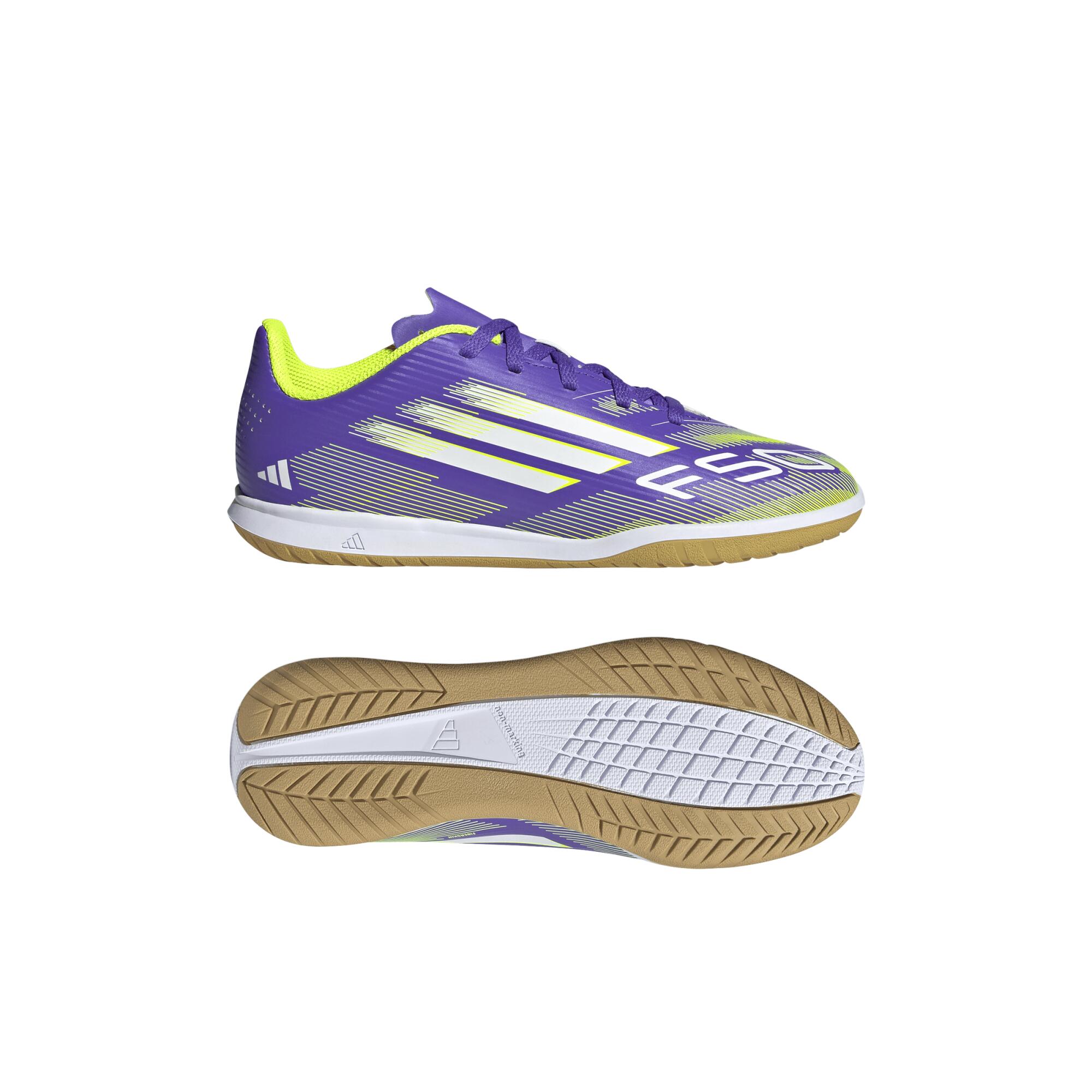 Scarpe calcio bambino F50 Club Futsal viola 21/23