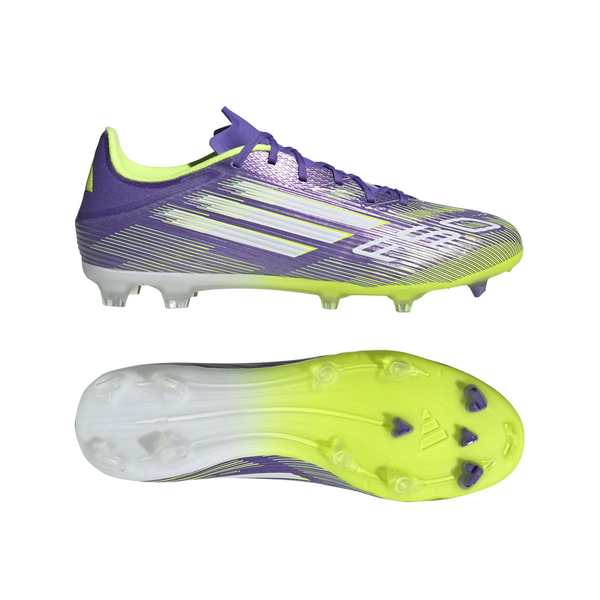 Scarpe calcio adulto F50 LEAGUE FG/MG viola-gialle 2/10