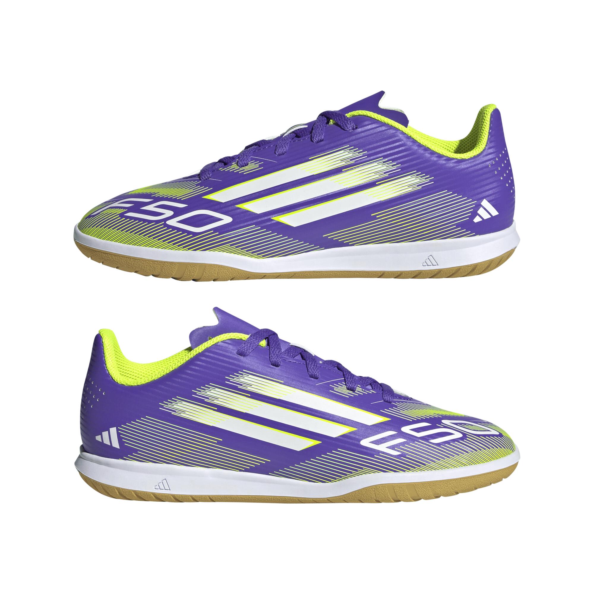 Scarpe calcio bambino F50 Club Futsal viola 19/23