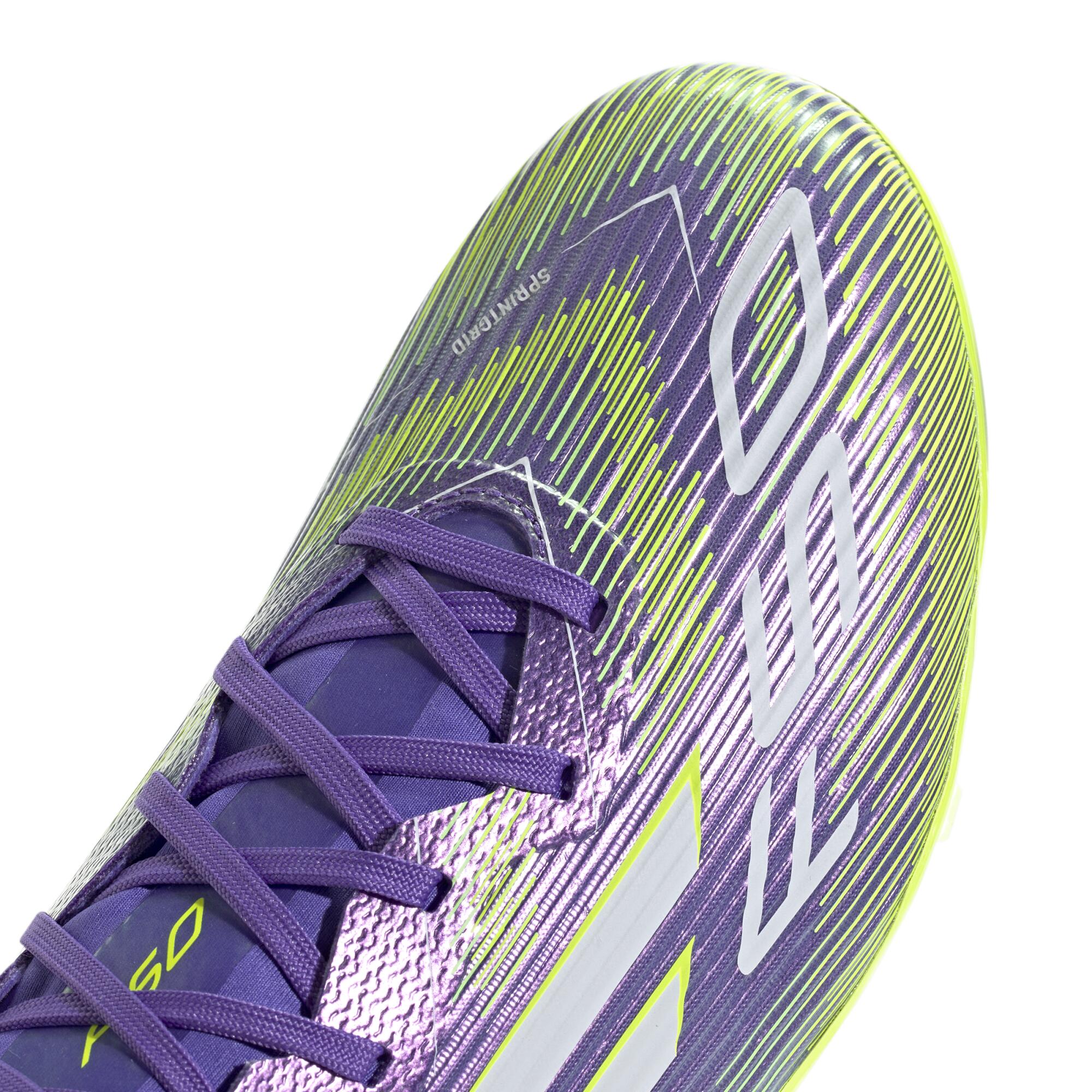 Scarpe calcio adulto F50 LEAGUE FG/MG viola-gialle 9/10