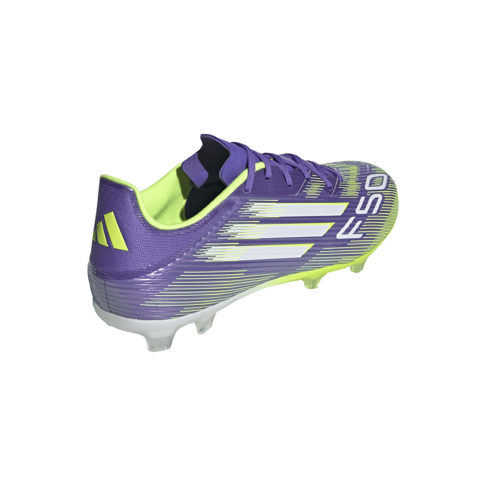Botas de fútbol F50 League FG/MG Adulto Violeta/Amarillo 8/10