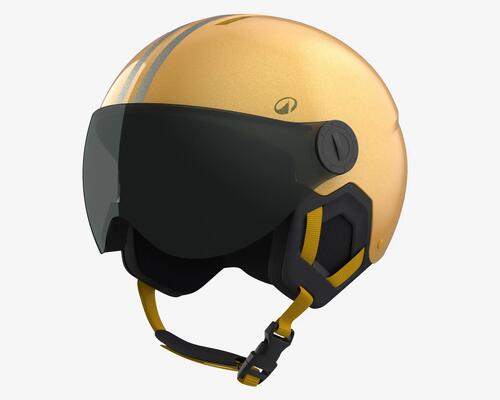 H-ENFANT 550 CASQUE DE SKI ENFANT AVEC VISIÈRE RAYURES JAUNES