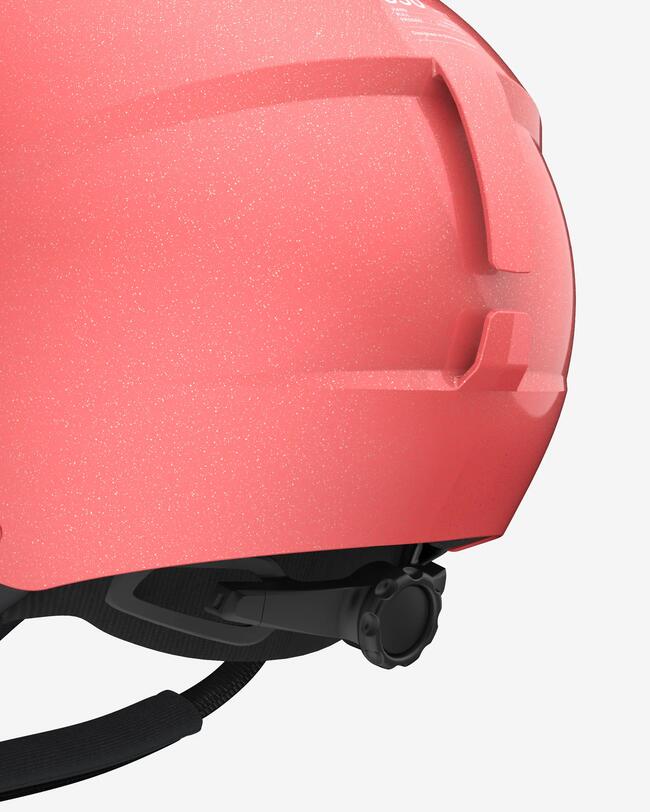 H-Kid 550 Casque De Ski Enfant Avec Visière À Paillettes Rose
