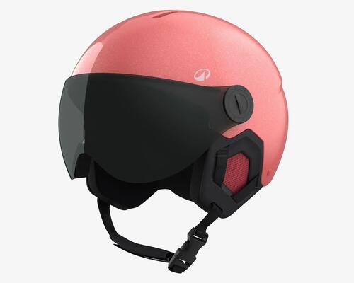 H-Kid 550 Casque De Ski Enfant Avec Visière À Paillettes Rose
