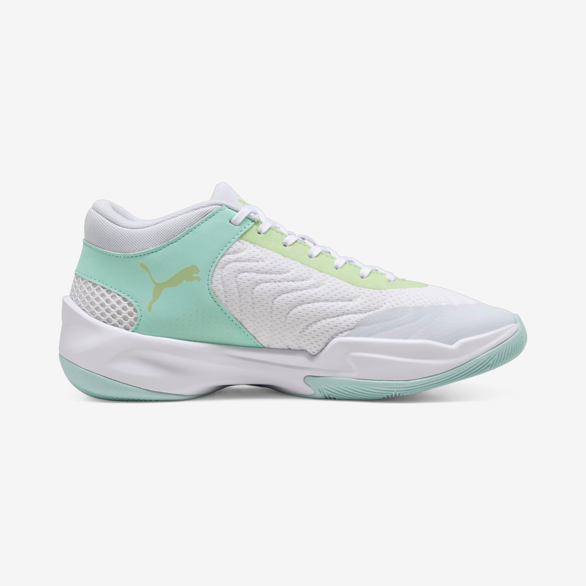 Basketballschuh für Erwachsene - Puma Court Pro weiss, grün und rosa 6/6