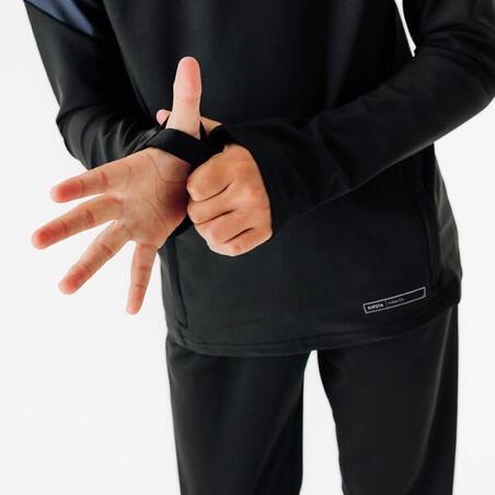 Кофта дитяча Viralto Club на блискавці 1/2 для футболу чорна/сіра Кофта дитяча Viralto Club на блискавці 1/2 для футболу чорна/сіра