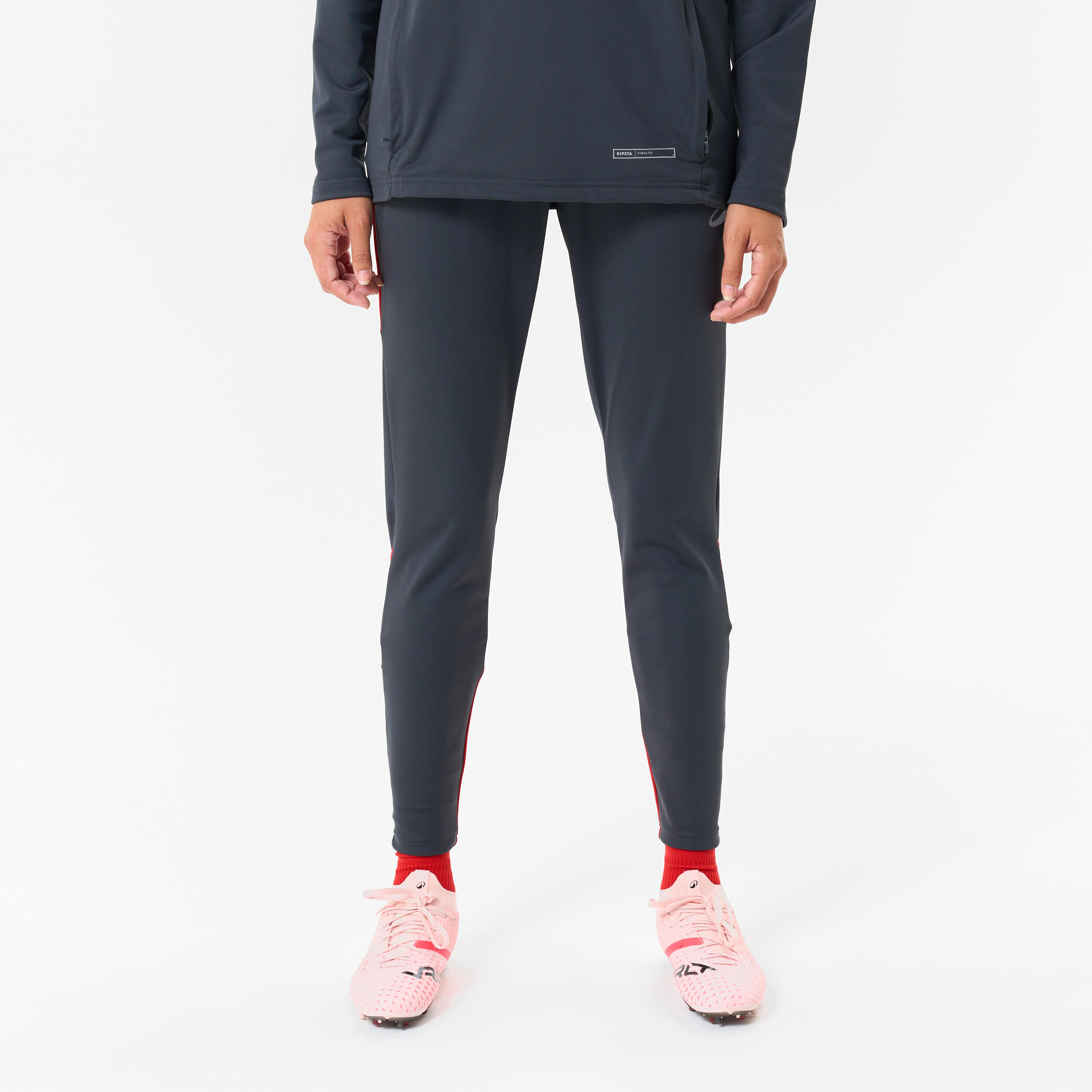 Pantalon Fotbal VIRALTO CLUB Gri-Roșu Adulți