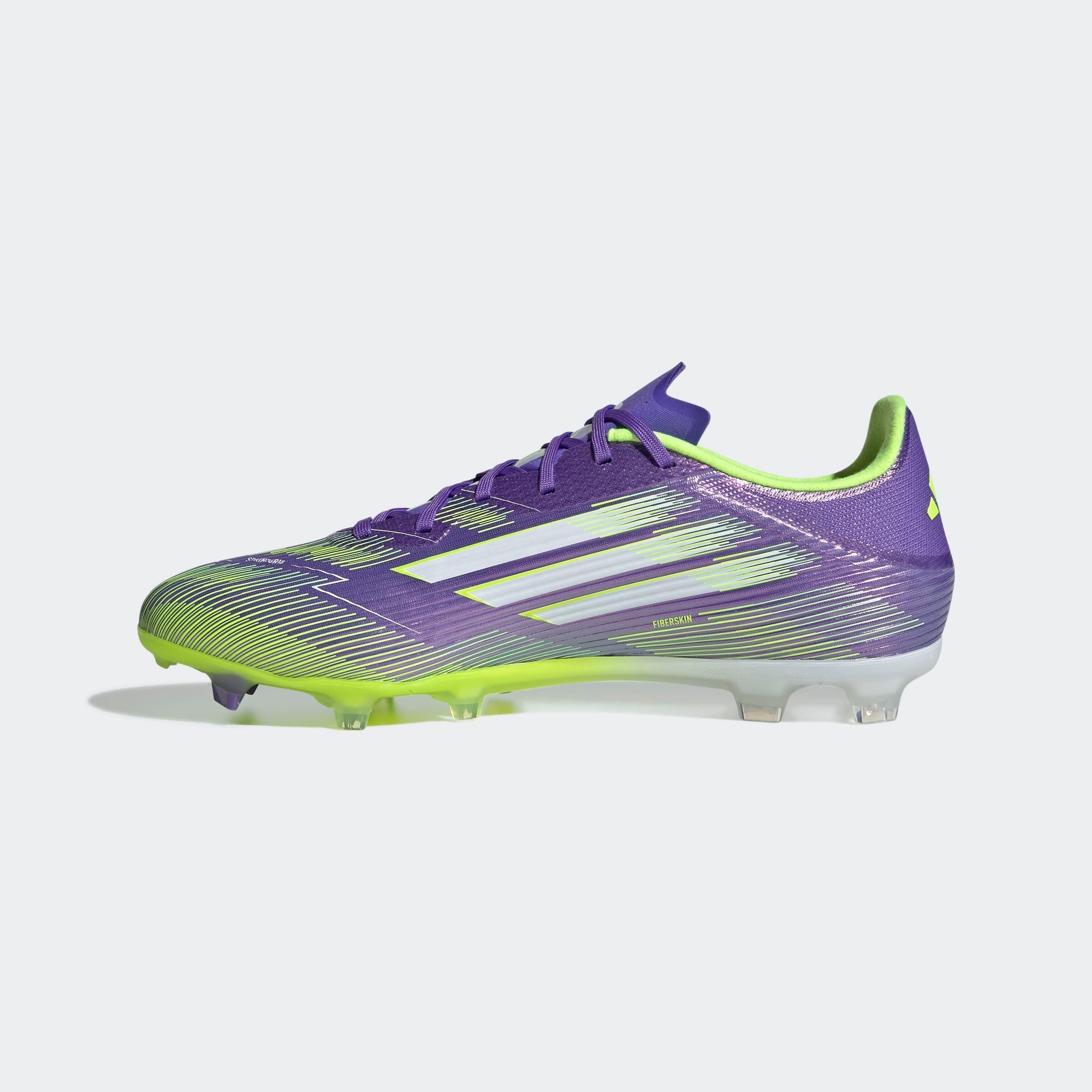 Scarpe calcio adulto F50 LEAGUE FG/MG viola-gialle 7/10