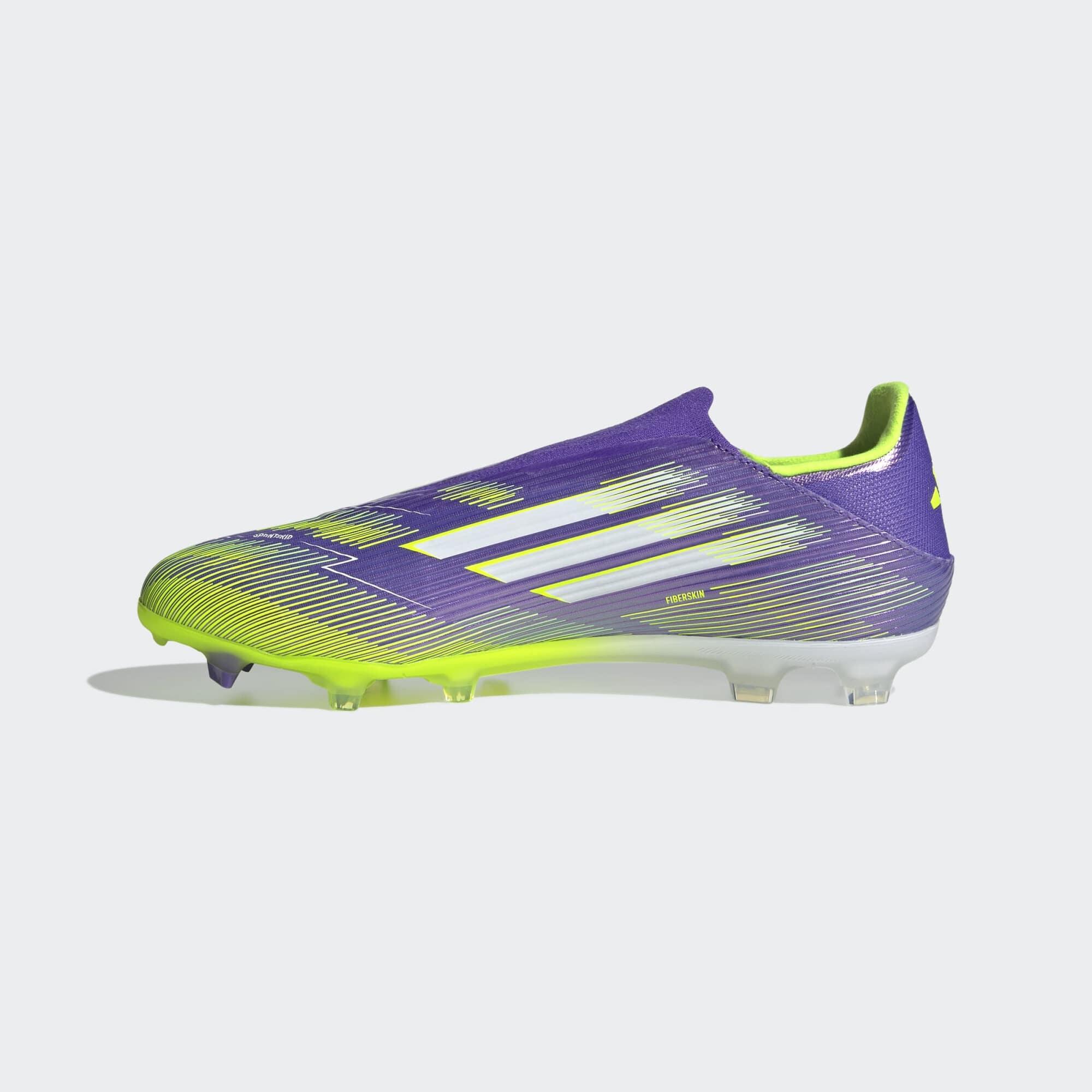 Scarpe calcio adulto F50 LEAGUE LACELESS FG/MG viola gialle 13/13