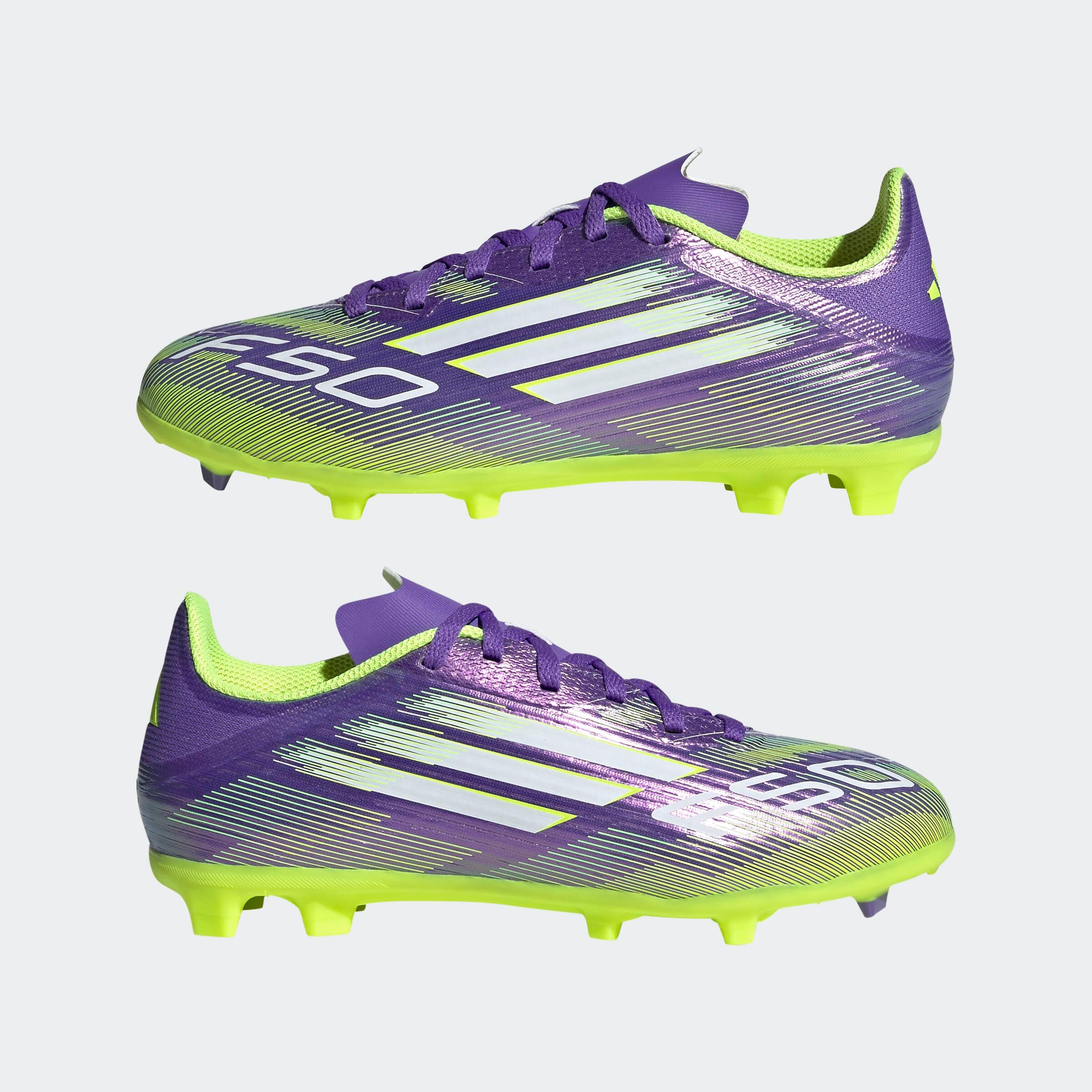 Kids' Boots F50 League FG/MG - Purple/Green - Decathlon