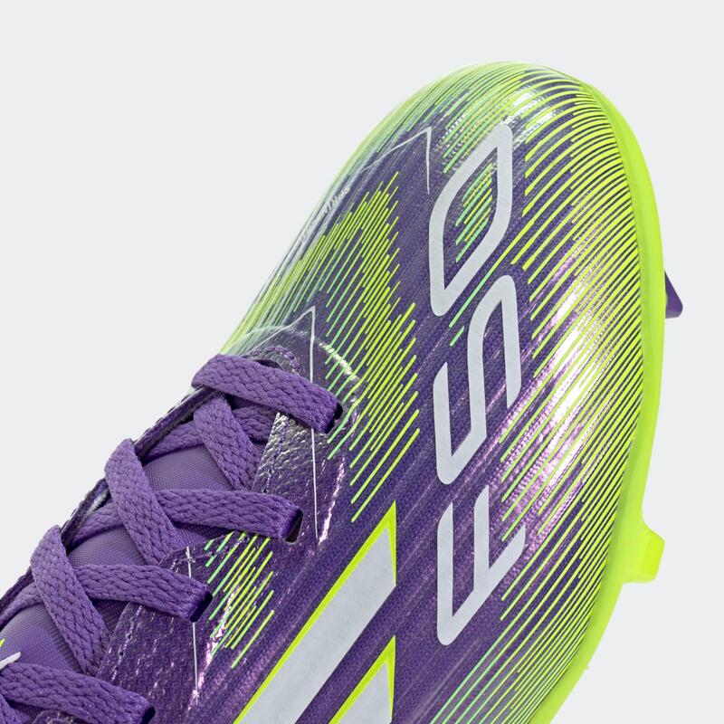 Chuteiras de Futebol F50 League Laceless FG/MG Criança Roxo/Verde ...