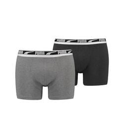 LOT de 2 boxers SPORT PUMA noir / gris en coton respirant.
